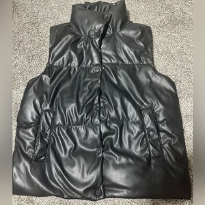 Love Tree Faux Leather Vest (M)